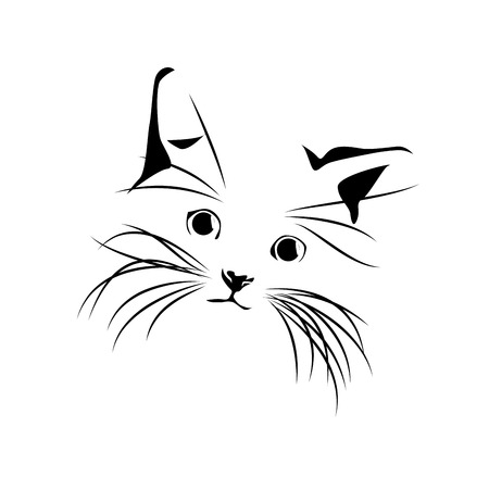 cat silhouette Vector abstract dessin de chat